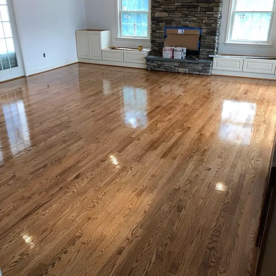 Oak floor after refinishing, warm finished tone